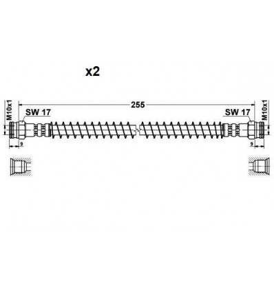 2x Flexibles de Frein Arriere - Peugeot 205