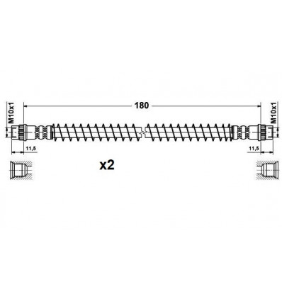 Flexibles de frein - 2 Flexibles de frein arrière pour Peugeot 405 3932*2