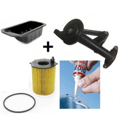 Pack Carter d'huile+Pate a joint+Crépine+filtre à huile Ford Citroën Peugeot 1.4 1.6 hdi Tdci Pack d'article
